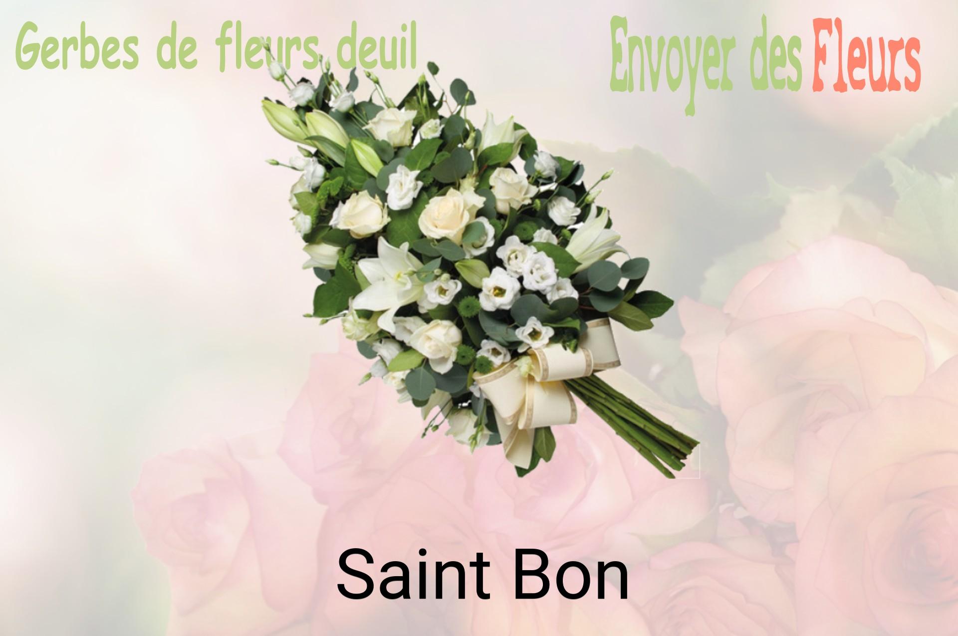 Gerbe de fleurs de deuil livrée à Saint-Bon